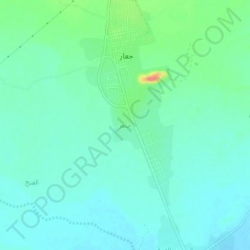 Khanfar topographic map, elevation, terrain