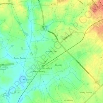 Sunset Acres topographic map, elevation, terrain