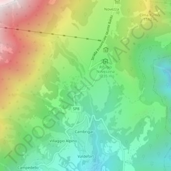 Novezzina topographic map, elevation, terrain