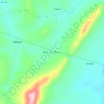 Fecho dos Morros topographic map, elevation, terrain