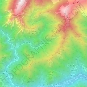 Valbella Superiore topographic map, elevation, terrain