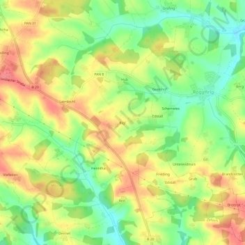 Rigl topographic map, elevation, terrain