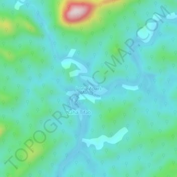 Long Apari topographic map, elevation, terrain