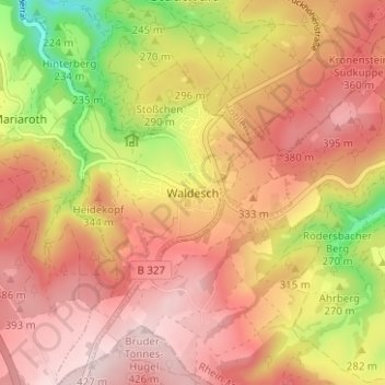 Waldesch topographic map, elevation, terrain