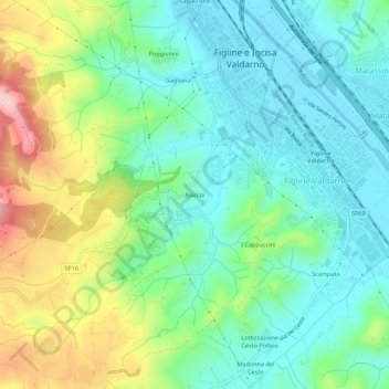 Aiaccia topographic map, elevation, terrain
