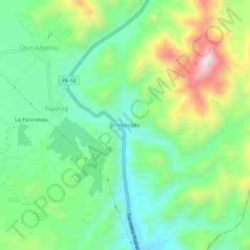 El Ahorcado topographic map, elevation, terrain
