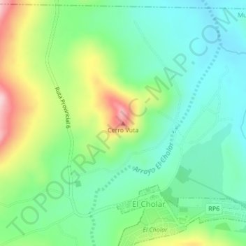 Cerro Vuta topographic map, elevation, terrain