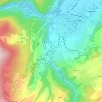 Les Buchets topographic map, elevation, terrain