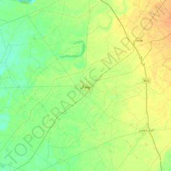 Bhalwal topographic map, elevation, terrain