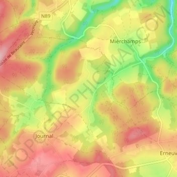 Grainchamps topographic map, elevation, terrain
