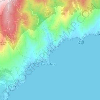 Tatlısu topographic map, elevation, terrain