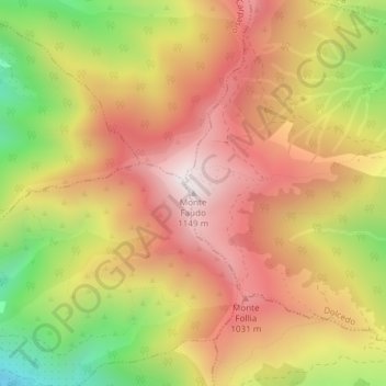 Monte Faudo topographic map, elevation, terrain