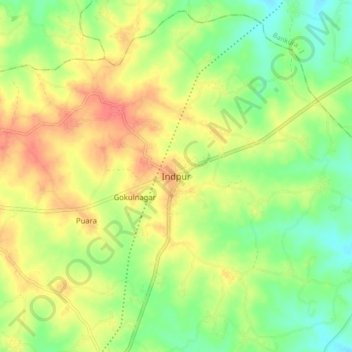 Indpur topographic map, elevation, terrain