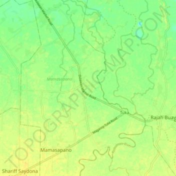 Mamasapano topographic map, elevation, terrain