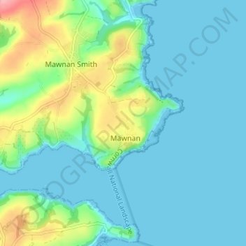 Trerose topographic map, elevation, terrain