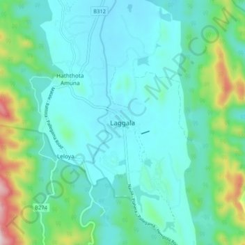 Laggala topographic map, elevation, terrain