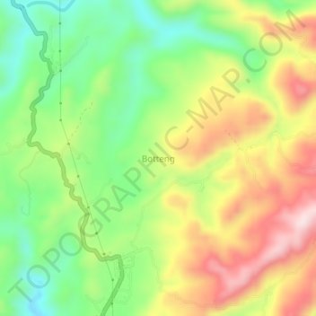 Botteng topographic map, elevation, terrain