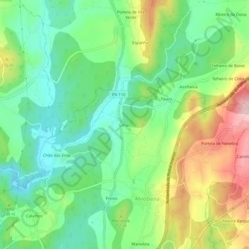 Ceras topographic map, elevation, terrain