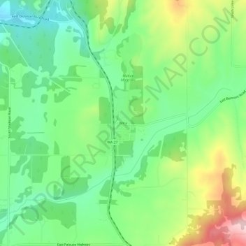 Mica topographic map, elevation, terrain