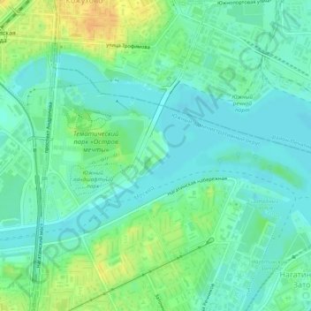 Коломенка topographic map, elevation, terrain