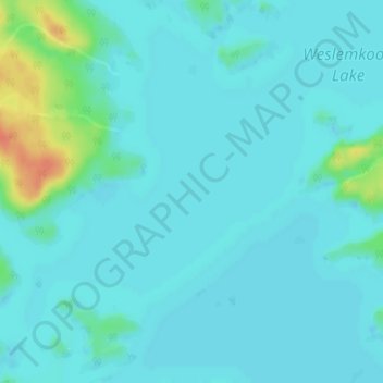 Weslemkoon Lake topographic map, elevation, terrain