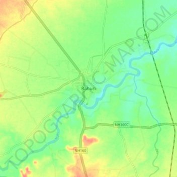 Rahuri topographic map, elevation, terrain