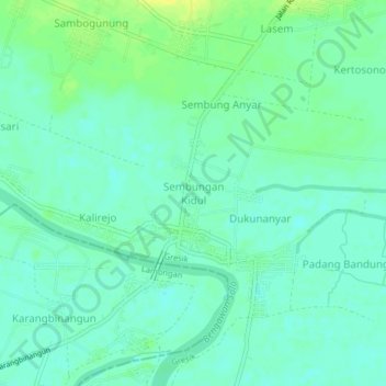 Sembungan Kidul topographic map, elevation, terrain
