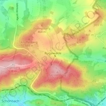 Rugiswalde topographic map, elevation, terrain