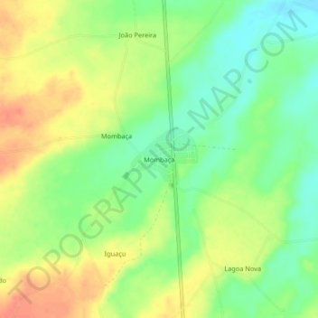 Mombaça topographic map, elevation, terrain