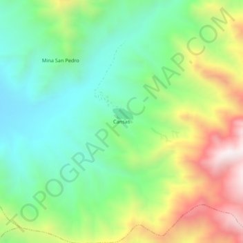 Cansas topographic map, elevation, terrain