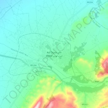 Ait Ourir topographic map, elevation, terrain
