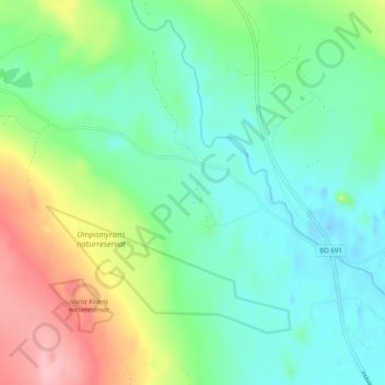 Glad topographic map, elevation, terrain