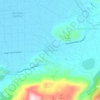 Agios Georgios topographic map, elevation, terrain