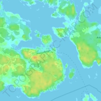 Arkösund topographic map, elevation, terrain