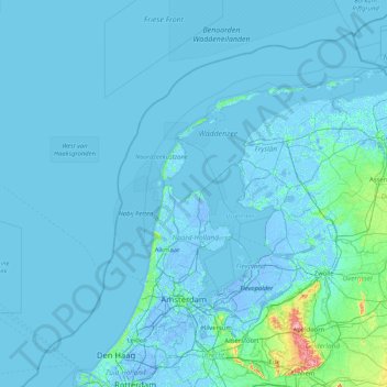Wieringen topographic map, elevation, terrain