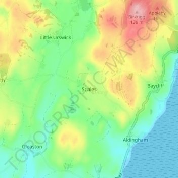 Scales topographic map, elevation, terrain