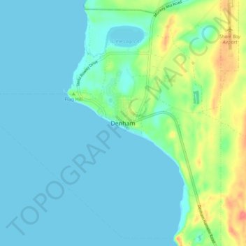 Denham topographic map, elevation, terrain
