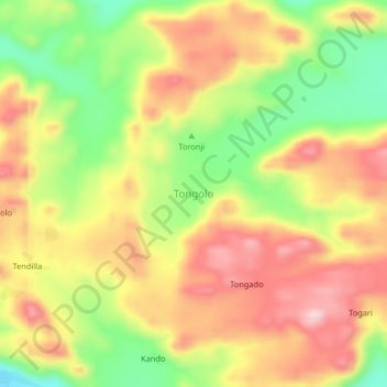 Tongolo topographic map, elevation, terrain