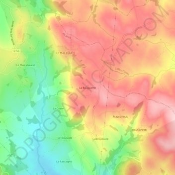 La Rouquette topographic map, elevation, terrain