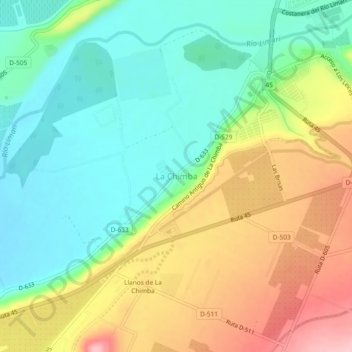 La Chimba topographic map, elevation, terrain