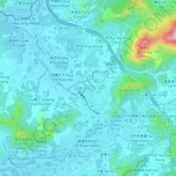 Ping Che topographic map, elevation, terrain