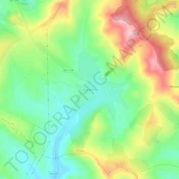 Cipăieni topographic map, elevation, terrain