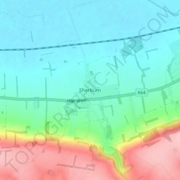 Sherburn topographic map, elevation, terrain