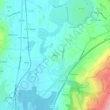 Mercy topographic map, elevation, terrain