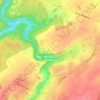 Survillers topographic map, elevation, terrain