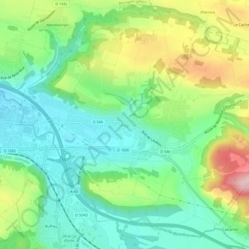 Ruy topographic map, elevation, terrain