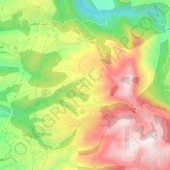 Debbieh topographic map, elevation, terrain
