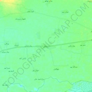 Pinanwal topographic map, elevation, terrain