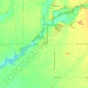 Milford topographic map, elevation, terrain