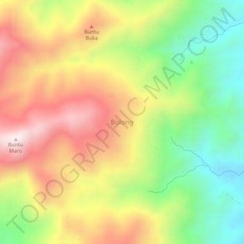 Bolong topographic map, elevation, terrain